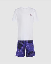 adidas Originals - Allover Print Regular Shorts and Tee Set - Kids-Teens