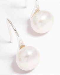Lovisa - Silver Plated Freshwater Pearl Small Hook Drop Earrings