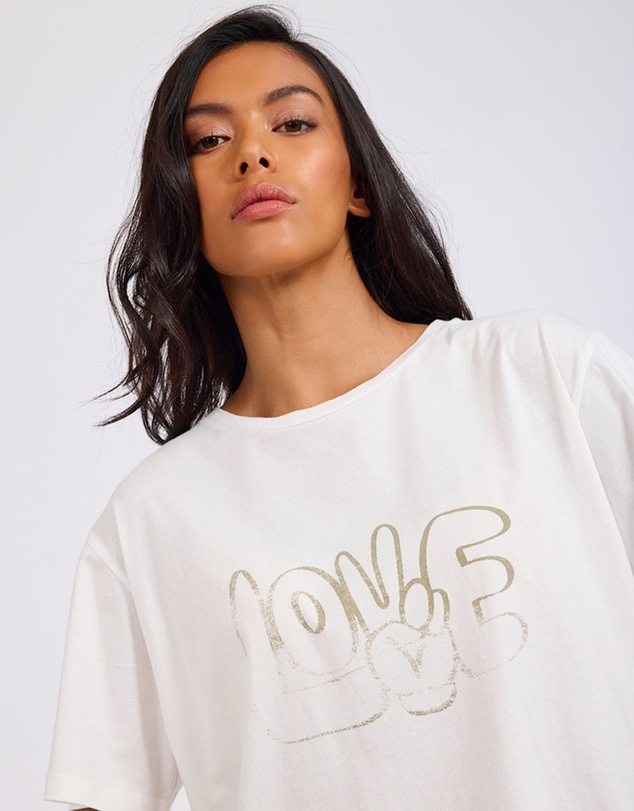 ONE TEASPOON - Love Dip Dye Boyfriend Tee - White