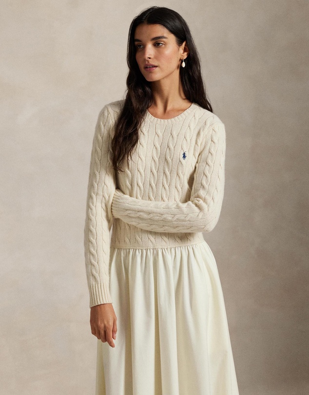 Polo Ralph Lauren - Cable-Knit Poplin Dress - ICONIC EXCLUSIVE