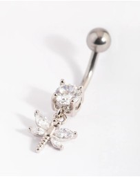 Lovisa - Surgical Steel Dragonfly Diamante Belly Bar