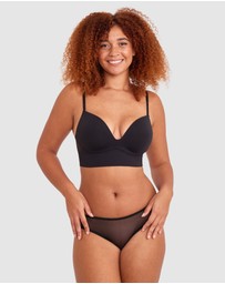 Bras N Things - Base Layers Long Line Push Up Bra - Black