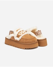 Ozwear Connection Uggs - Ugg Violet Shearling Platform Slipper (Elastic Logo) (Detachable Feature)