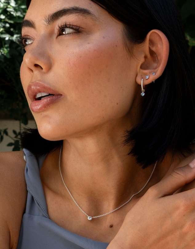 Dower & Hall - Women's Aquamarine Round Dewdrop Pendant In Sterling Silver