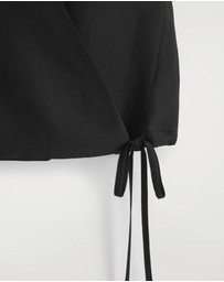 COS - Tie-Detail Linen-Blend Wrap Waistcoat
