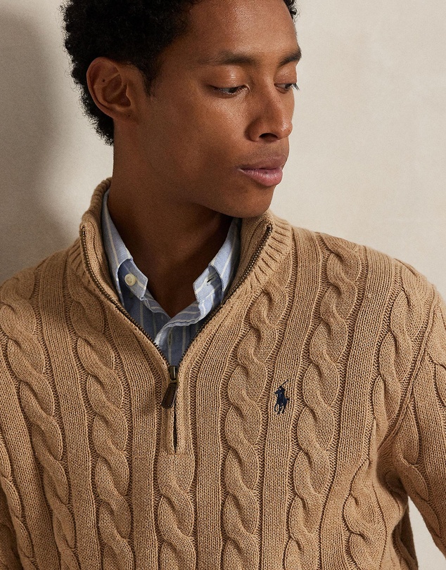 Polo Ralph Lauren - Cable-Knit Cotton Quarter-Zip Sweater