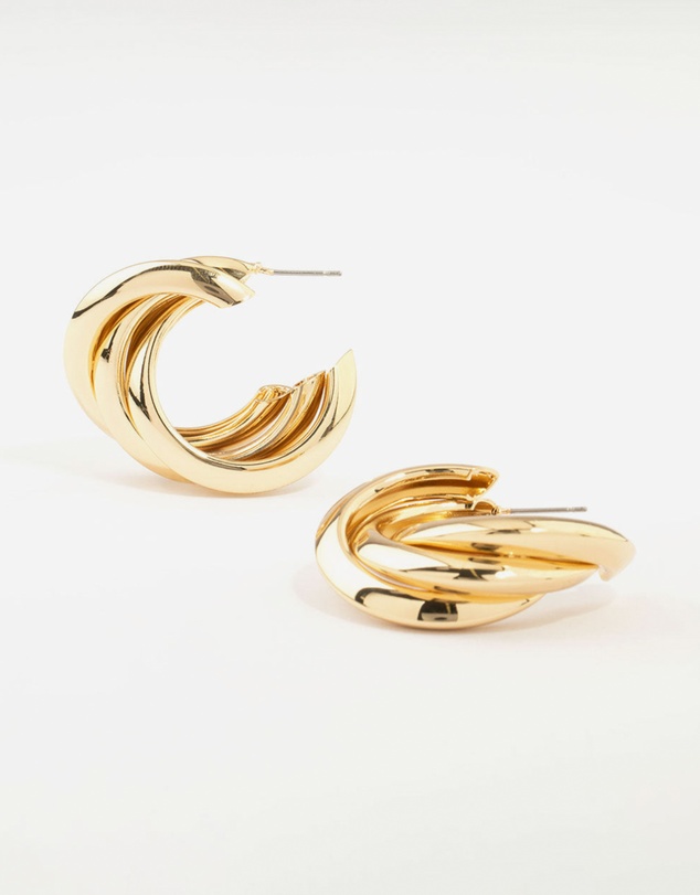 Lovisa - Gold Plated Thick Twisted Hoop Earrings