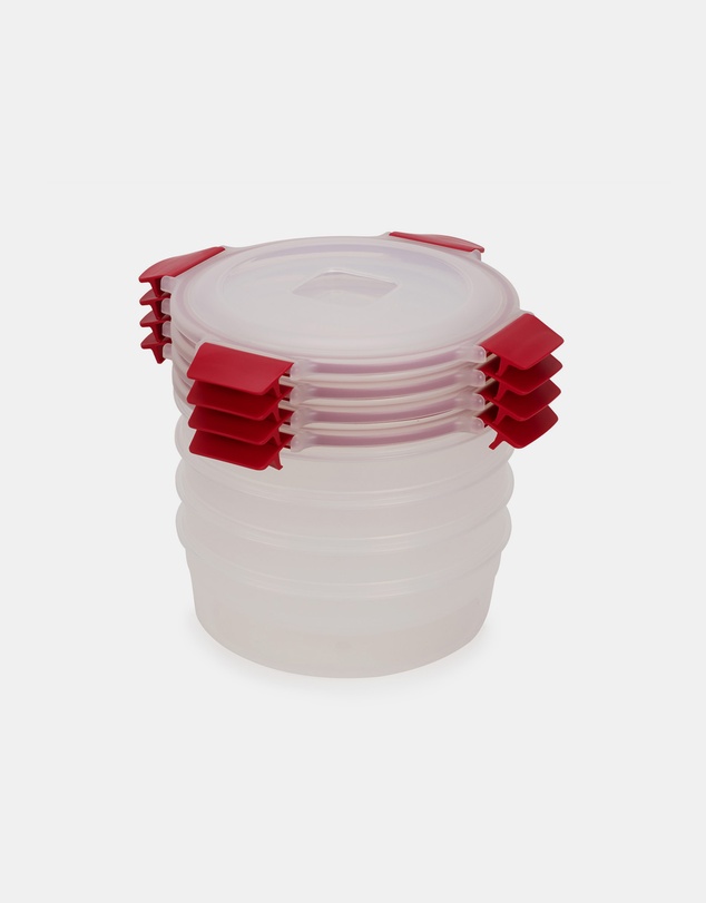 Joseph Joseph - Nest™ Lock 4-piece Round Storage Container Set (Red)