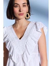 NEXT - Sleeveless Ruffle V-Neck Top