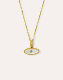 Ottoman Hands - Aretha Mother of Pearl Eye Pendant Necklace
