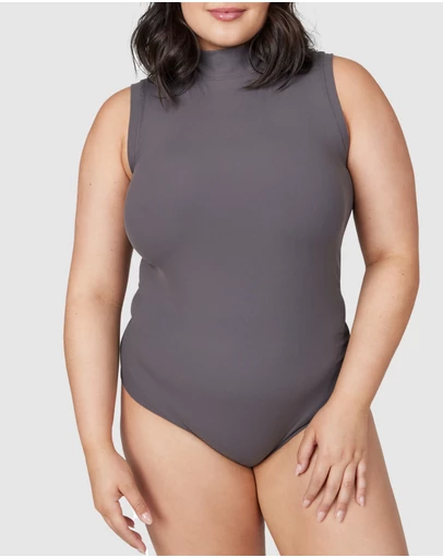 Spanx - Suit Yourself-Ribbed Mock Neck Bodysuit
