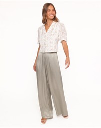 Petal & Pup - Steele Button Front Top - White Vintage Floral