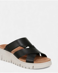 Vionic - Uptown Sunset Wedge - Black Tumbled