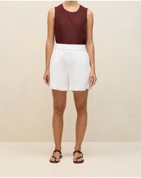 Trenery - Linen Relaxed Pull On Short in White
