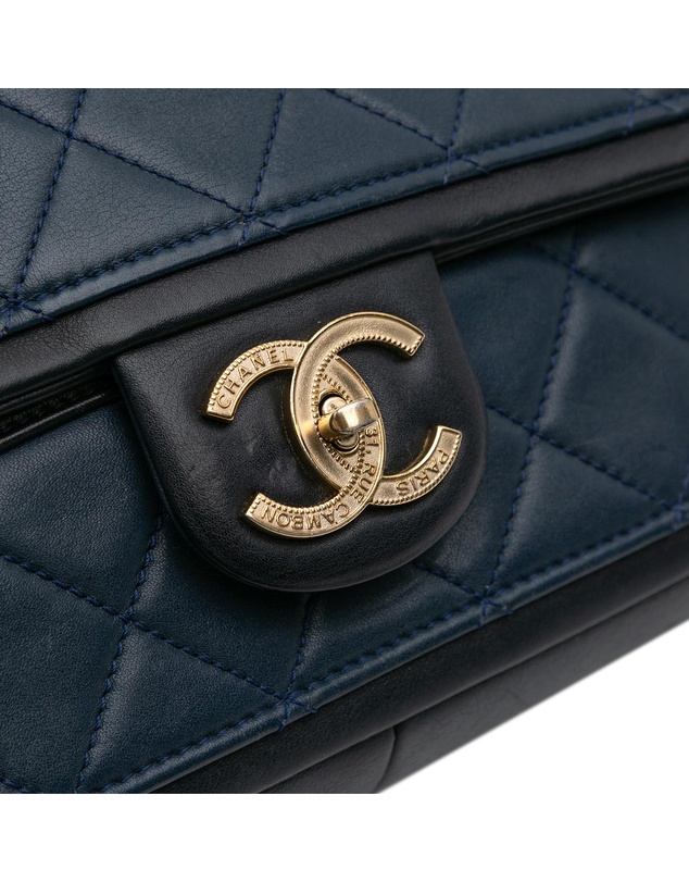 Pre-Loved by Azura Reborn - Pre-Loved Medium Bicolor Calfskin Graphic Flap