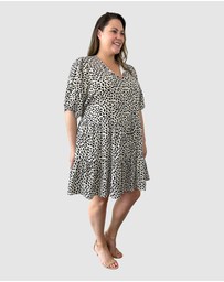 Love Your Wardrobe - Ocelot Spot Tiered Dress