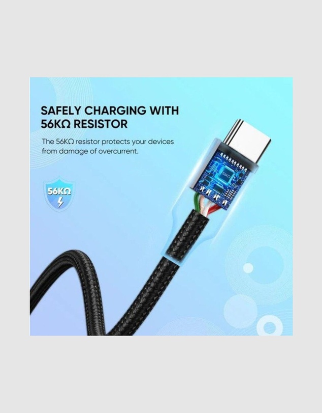 Ugreen - UGreen USB A to USB C Cable 0.5m Nickel Plated Aluminium Braid 3A Fast Charging