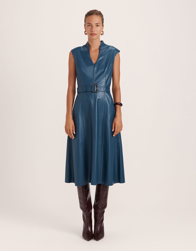 SABA - Viv Faux Leather Midi Dress