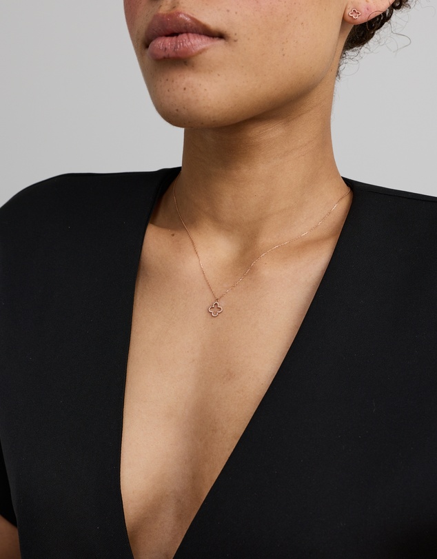 Michael Hill - 4 Leaf Clover Pendant With Diamonds In 10kt Rose Gold