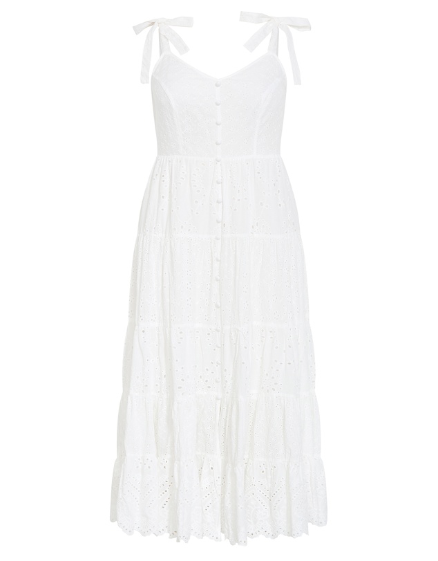 City Chic - Plus size Allegra Embroidered Tier Dress - ivory