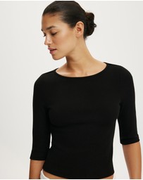 Cotton On - Boat Neck 3/4 Sleeve Top