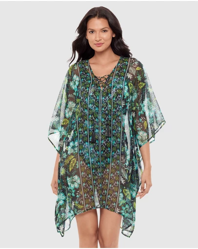 Miraclesuit Swimwear  - Florica Sheer Chiffon Caftan Beach Cover Up