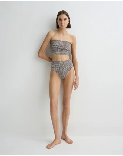 BONDI BORN - Stella Bikini Top - Mocha Dot (Embodee™)