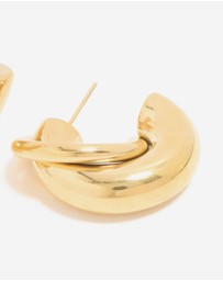 Lovisa - Waterproof Gold Plated Stainless Steel Medium Illusion Hoop Earrings