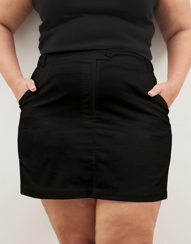 Atmos&Here Curvy - Elsa Linen Blend Mini Skirt