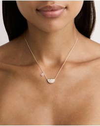 By Charlotte - Silver Lotus Birthstone Necklace - July