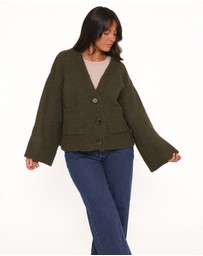 Petal & Pup - Fern Wide Sleeve Cardigan - Olive