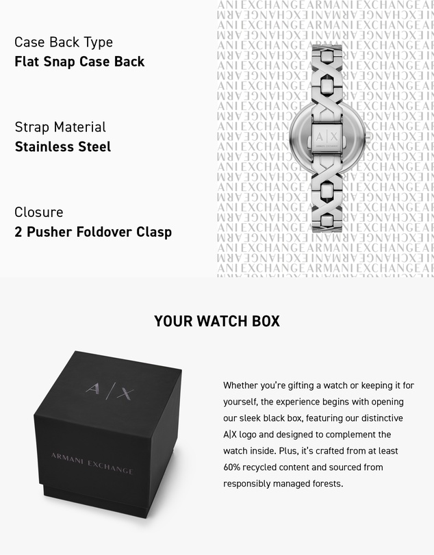 Armani Exchange - Silver Tone Analogue Watch