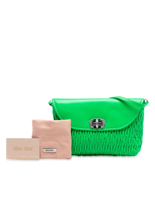 Pre-Loved by Azura Reborn - Pre-Loved Matelasse Leather Crystal Flap Shoulder Bag