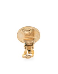 Pre-Loved by Azura Reborn - Pre-Loved Gold Plated and Enamel CC Round Button Clip On Earrings