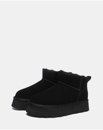 EVERAU - Australian Shepherd Ugg Thick Bottom Ronnie Cow Suede Upper UGG Boots