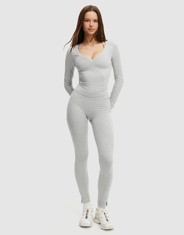 Cotton On Body Active - Ultra Soft Plunge Front LS Top