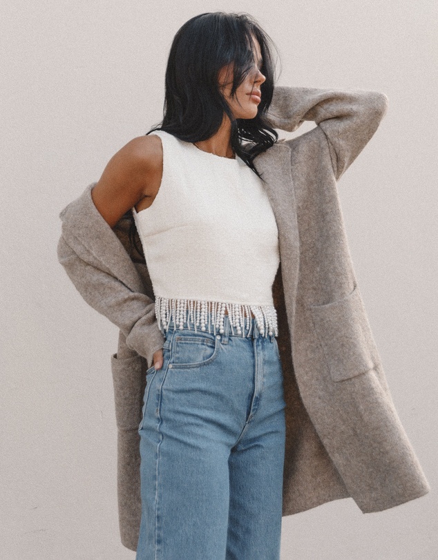 Petal & Pup - Skylar Open Front Coatigan - Taupe