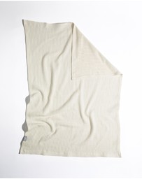 Living Textiles - Cotton Cellular Blanket - Natural White