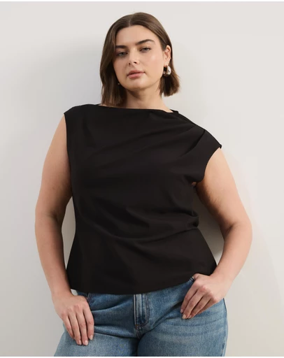 Atmos&Here Curvy - Amaris High Neckline Top