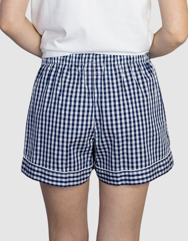 Sant And Abel - Women's Hepburn Gingham Navy Boxer Shorts