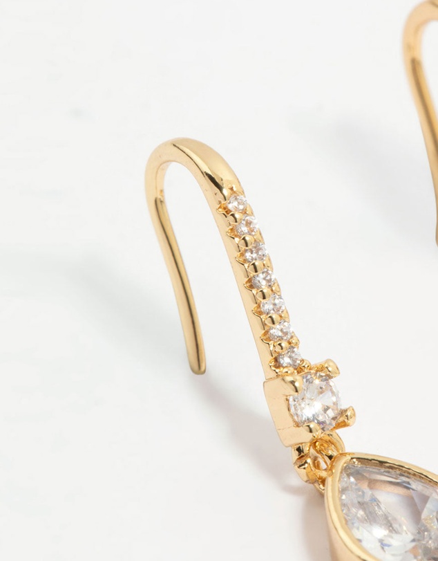 Lovisa - Gold Plated Diamante Pave Hook Earrings