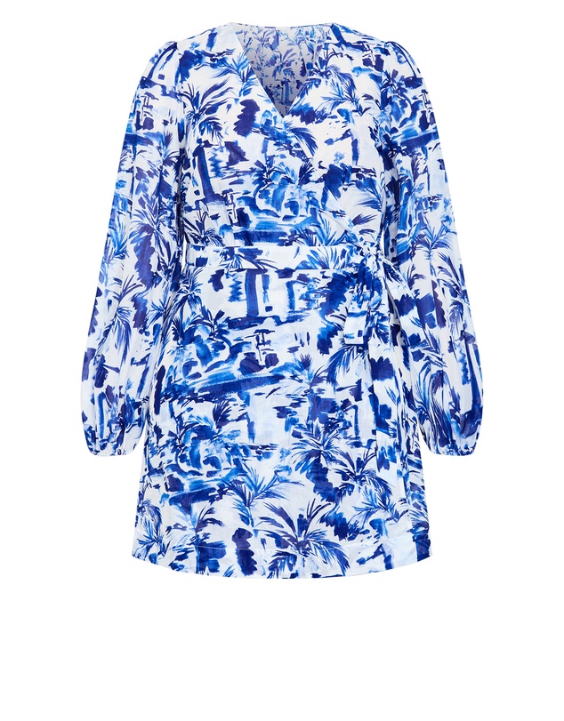 City Chic - Stasia Print Wrap Mini Dress