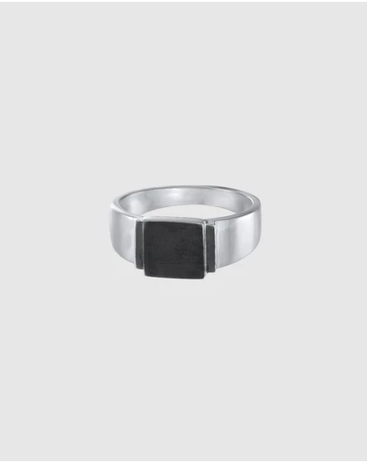 Kuzzoi - ICONIC EXCLUSIVE - Signet Ring in Oxidised 925 Sterling Silver