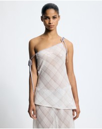 Lover - Venus Sequin Check Asymmetrical Top