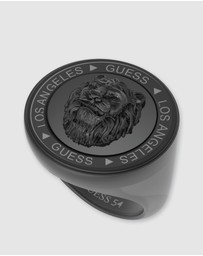 GUESS - Guess Lion King Gunmetal Ring 60