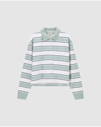 GUESS Jeans - GUESS JEANS Oversized Cropped Polo Shirt