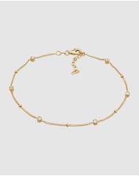 Elli Jewelry - Anklet Crystal 925 Sterling Silver Gold-Plated