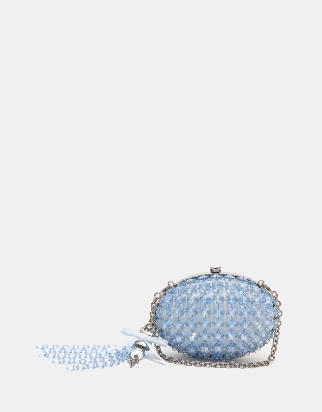 Self Portrait - Oval Crystal Chain Clutch Bag