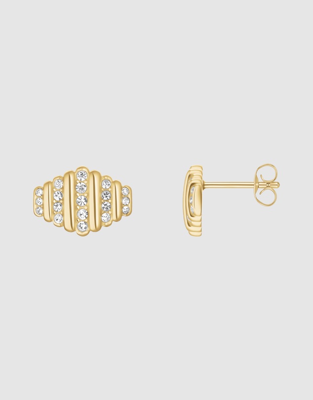 Rosefield - Striped Pavé Crystal Gold-Tone Stud Earrings