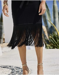 Sosandar - Tassel Detail Wrap Jersey Dress